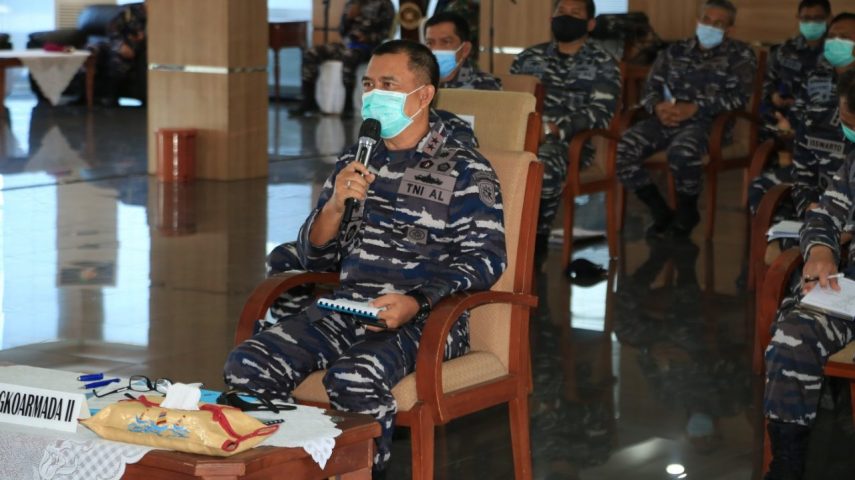 Pangkoarmada II Ikuti Pengarahan KASAL Melalui Vicon