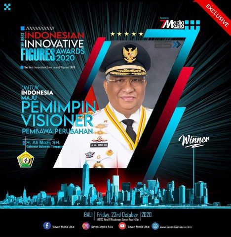 Gunernur Ali Mazi Raih Penghargaan dalam The Best Indonesian Innovative Figures Awards 2020