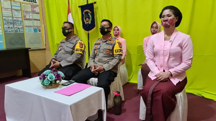 Kapolres Baubau Bersama Bhayangkari Ikuti HKGB ke-68 Secara Virtual