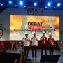 Foto bersama kedua paslon usai debat publik pasangan calon kepala daerah kolaka timur