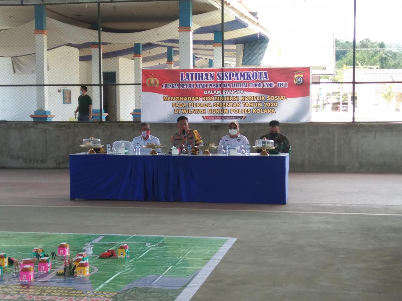 Kepolisian Resort Kolaka gelar Sispamkota dalam menghadapi kontijensi konflik sosial pada pilkada serentak tahun 2020