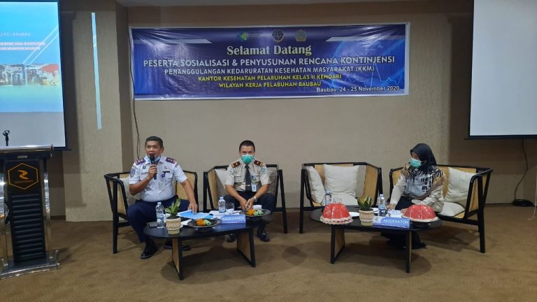 KKP Kelas II Kendari Adakan Sosialisasi dan Penyusunan Dokumen Rencana Kontijensi KKM di Baubau