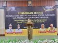 Sekretaris (Disbudpar) kota Kendari, Nurhaeda, SE. M.Si saat menyampaikan sambutannya
