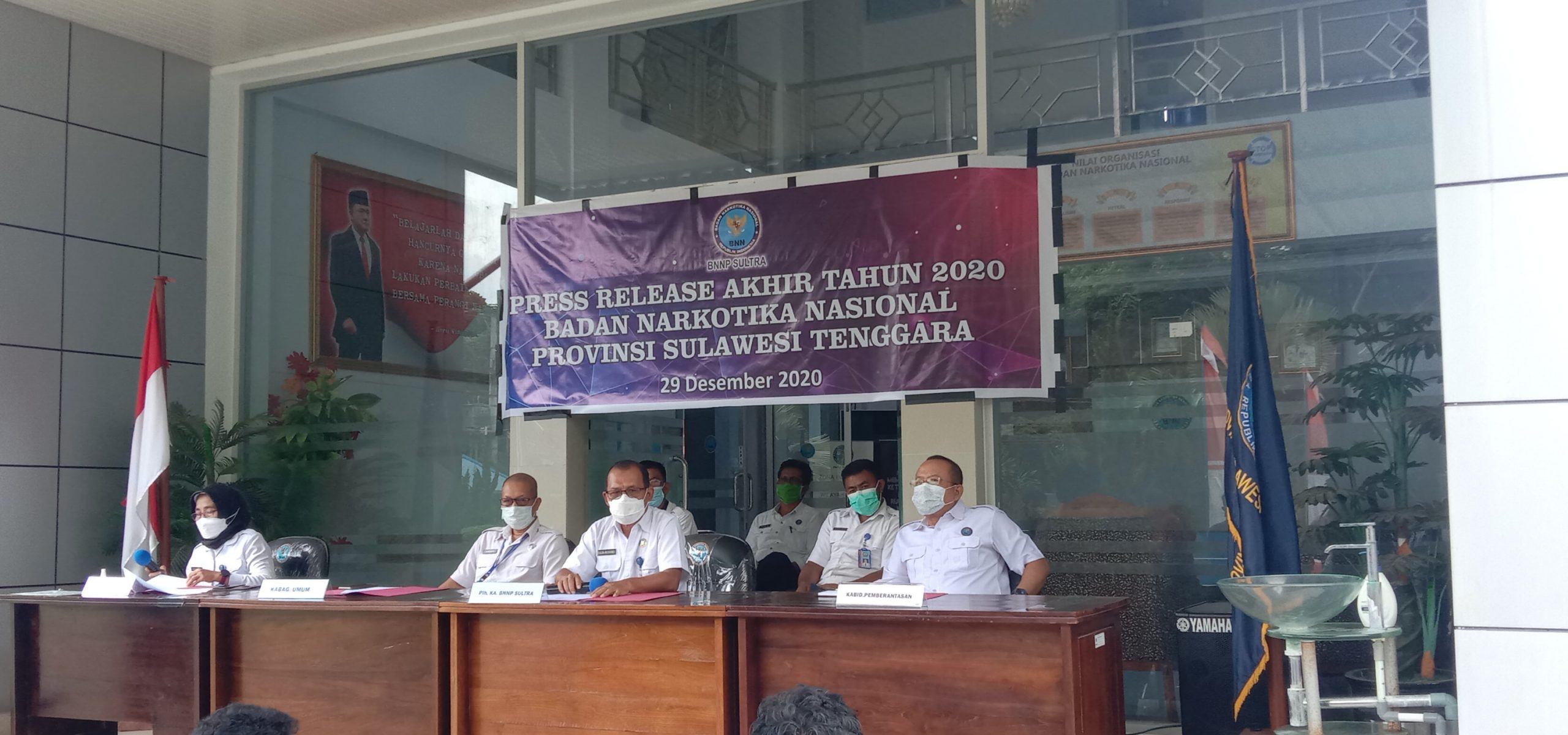 BNNP Sultra menggelar Press Release akhir tahun 2020