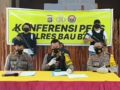 konferensi pers yang berlangsung di aula kemitraan Polres Baubau