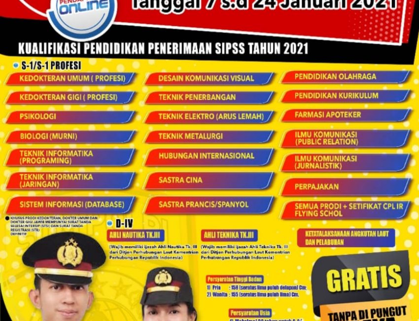 Polri Buka Penerimaan SIPSS 2021
