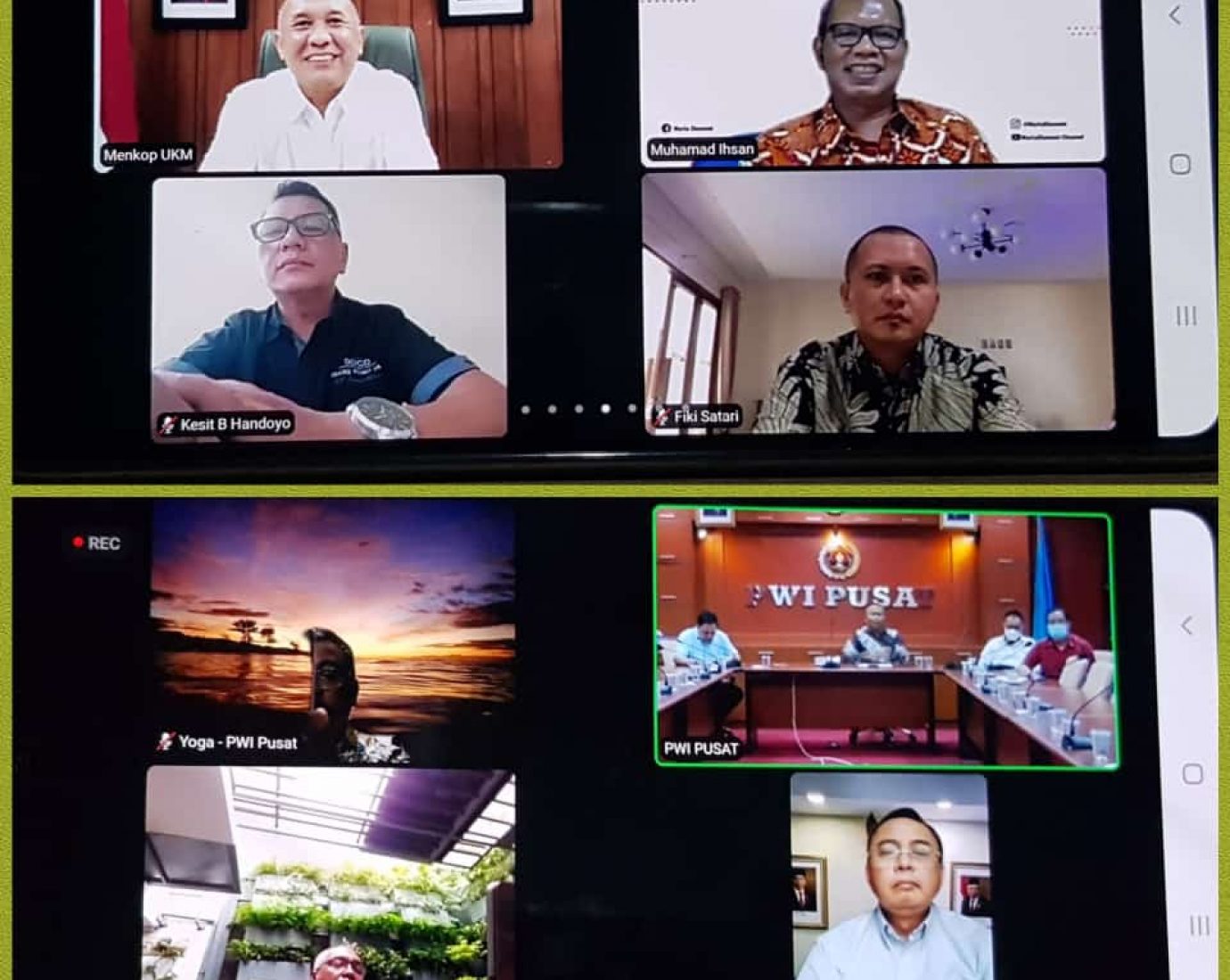 PWI Pusat/Panitia HPN 2021 Audiensi Virtual ke Ketua MPR RI dan Menteri Koperasi UKM