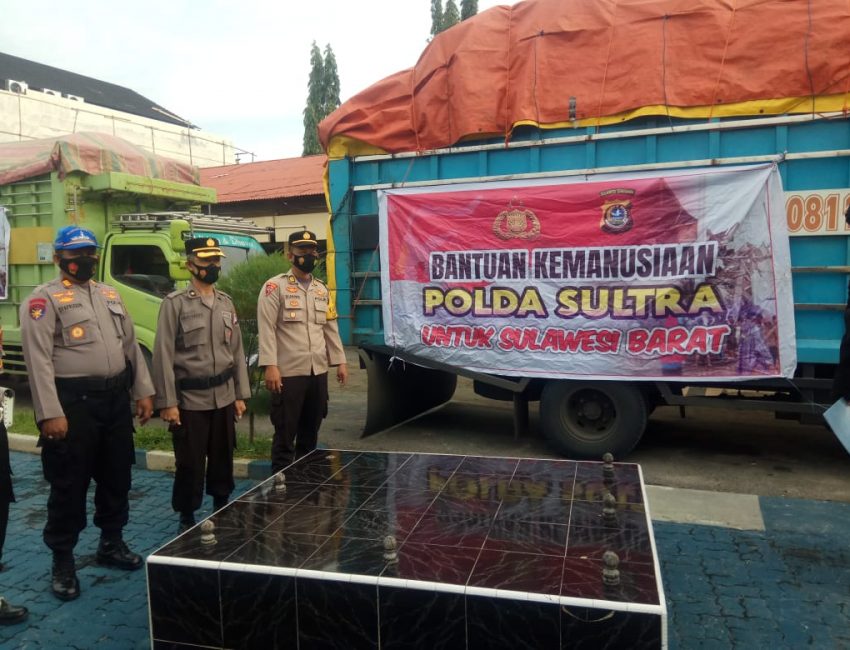 Polda Sultra Kirim Bansos untuk Korban Gempa di Sulbar
