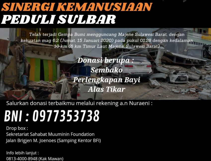 Peduli Sesama, Delapan Lembaga di Kendari Bedonasi Untuk Sulbar