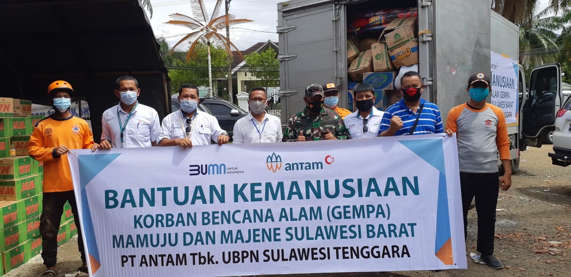 PT ANTAM menyalurkan bantuan kemanusiaan kepada korban gempa bumi Sulawesi Barat
