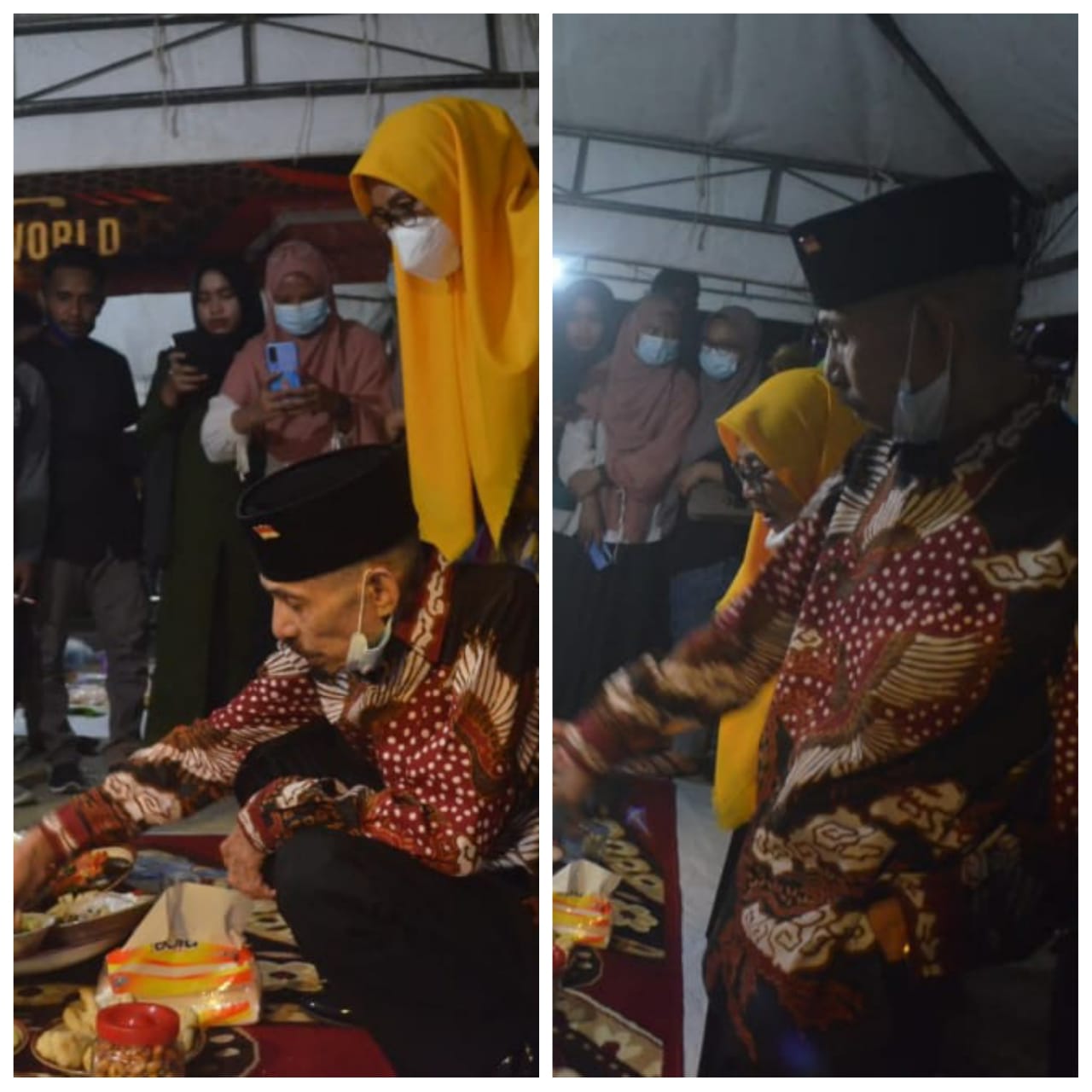 Wali Kota Baubau saat mencicipi salah satu kuliner tradisional Sultra