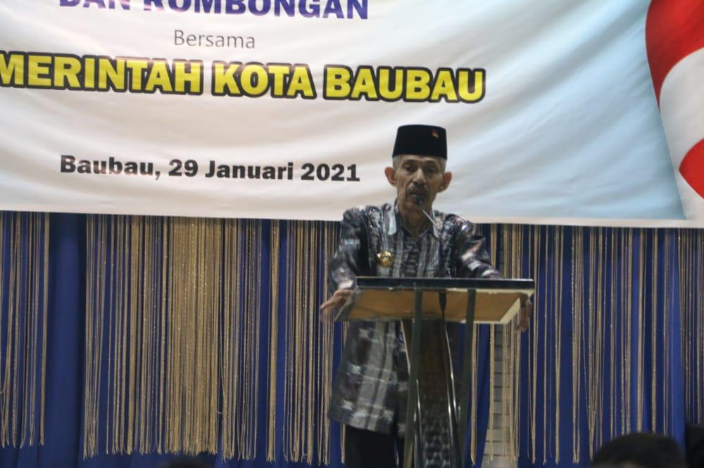 Wali Kota Baubau, H. Tamrin saat memberikan sambutan
