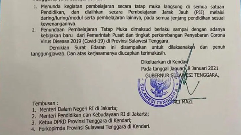 Surat himbauan tersebut juga ditembuskan ke Kementerian Dalam Negeri RI di Jakarta