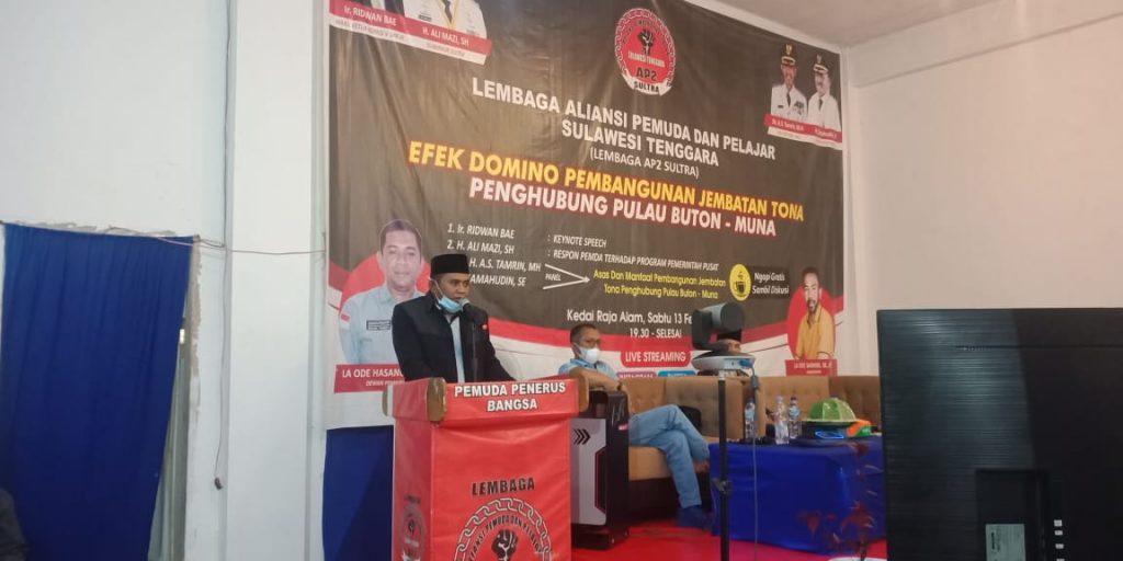 La Ode Hasanudin Kansi, selaku Dewan Pembina Lembaga AP2 Sultra saat menyampaikan sambutan