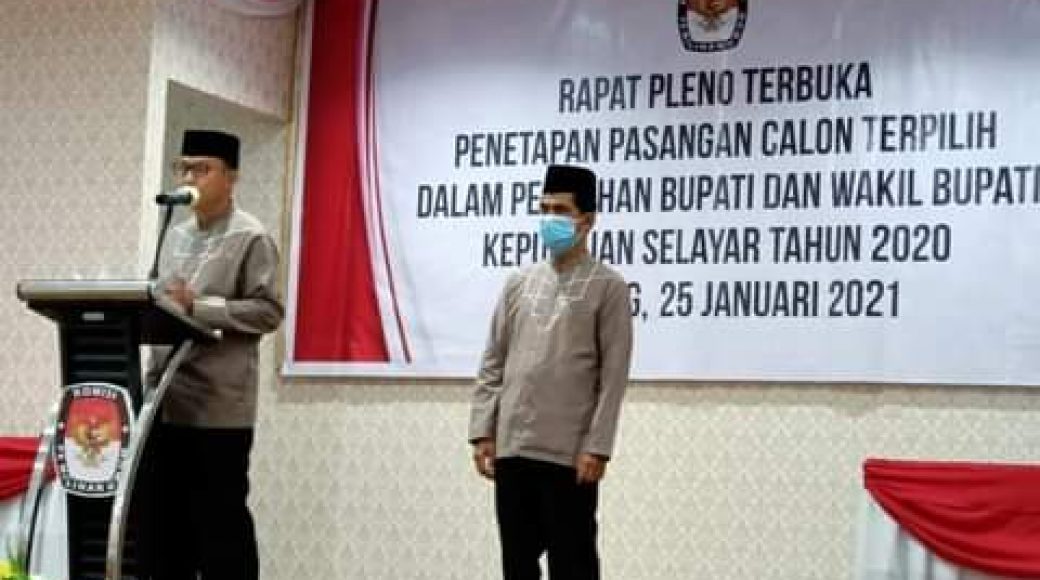 pasangan bupati dan wakil bupati terpilih, H. Muh. Basli Ali (kiri) dan H. Saiful Arif, SH.(kanan)