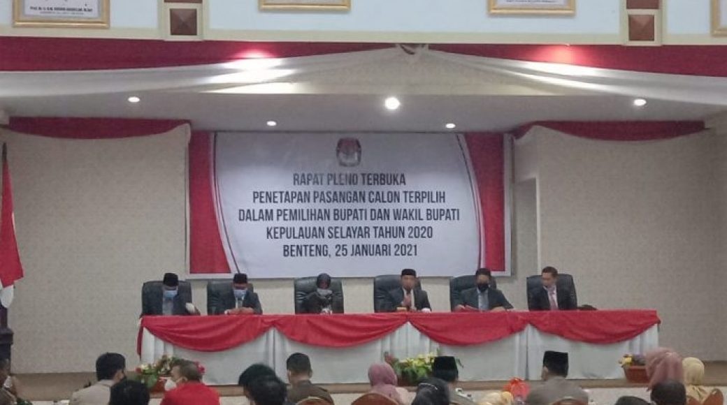 Rapat pleno penetapan pasangan bupati dan wakil bupati Selayar terpilih hasil pilkada serentak tahun 2020