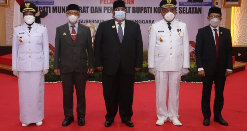 Bupati Mubar dan Pj Bupati Konsel Resmi Dilantik Gubernur