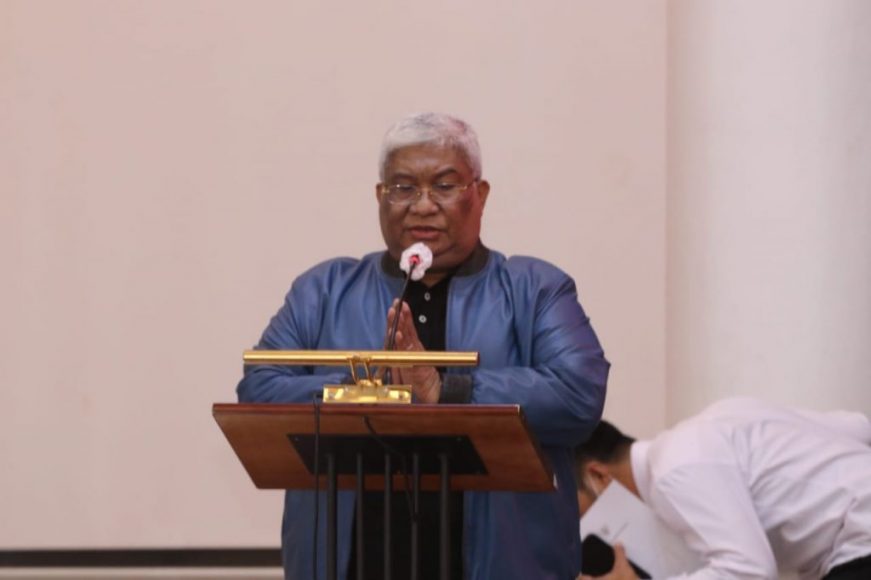 Gubernur Sultra Ali Mazi, saat menyampaikan sambutan