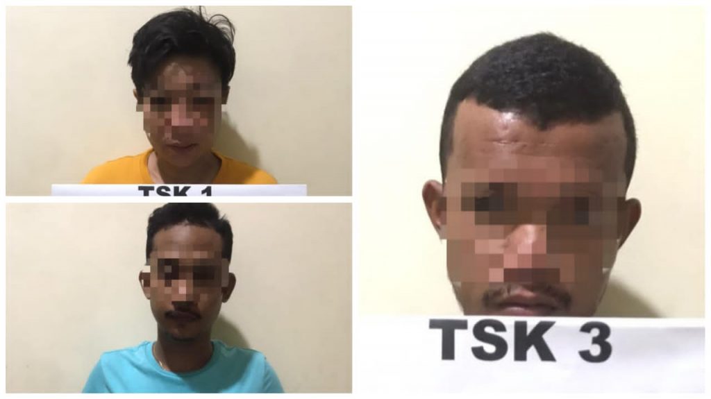 Tiga tersangka pengedar yang berhasil ditangkap oleh Subdit 2 Res Narkoba Polda Sultra