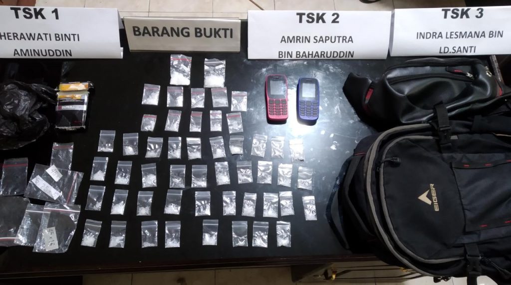 Barang bukti dari tiga tersangka yang berhasil disita