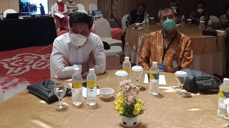 Kadis Kominfo Sultra, M. Ridwan Badallah saat mengikuti Munaslub Askompsi