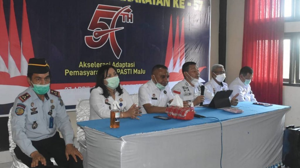 Kegiatan evaluasi oleh Tim Penilai Internal (TPI) Inspektorat Jenderal Kemenkumham RI selama dua hari yaitu 26-27 April 2021 dalam rangka pembangunan Zona Integritas (ZI) menuju Wilayah Bebas dari Korupsi (WBK) dan Wilayah Birokrasi Bersih Melayani (WBBM) di aula Kantor Wilayah