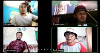 Peserta sekolah wartawan kelas materi UKW hari kedua via Zoom
