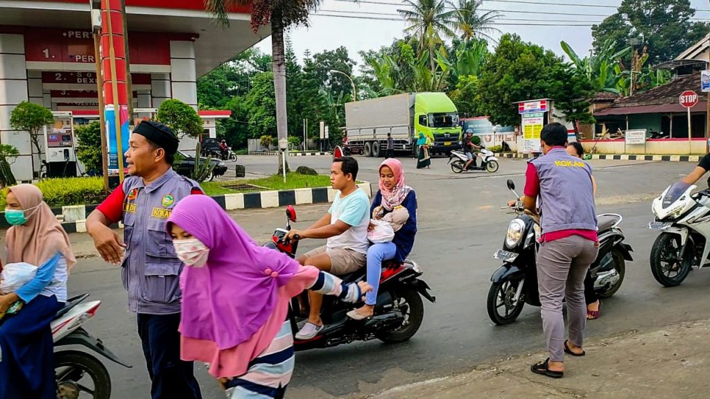 Hendi Sapto anggota kokam saat bantu dan amankan giat SD Muhammadiyah Bangsri
