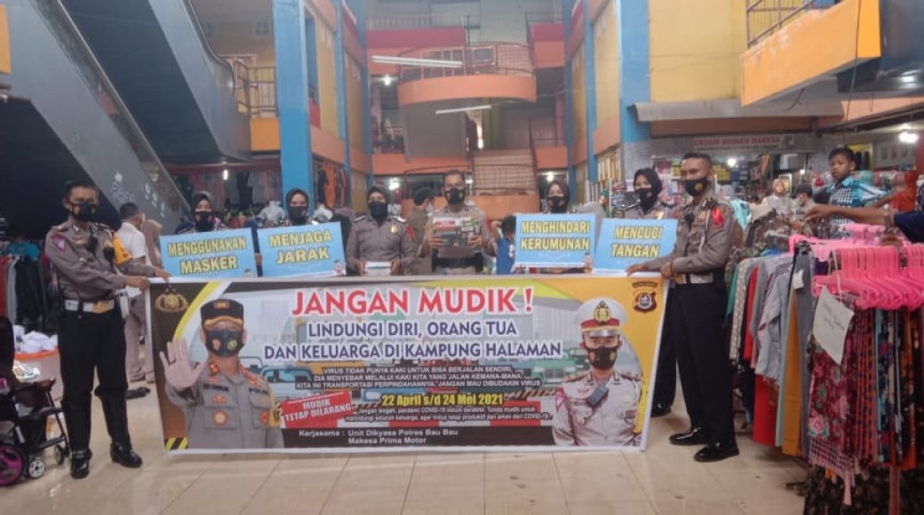 Edukasi Masyarakat, Satlantas Polres Baubau Imbau Patuhi Prokes