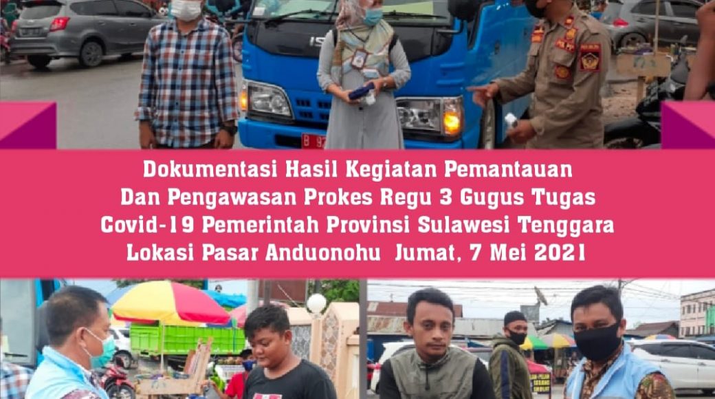 Penerapan Prokes di Pasar Anduonuhu, Ini Laporan Kepala BNNP Sultra
