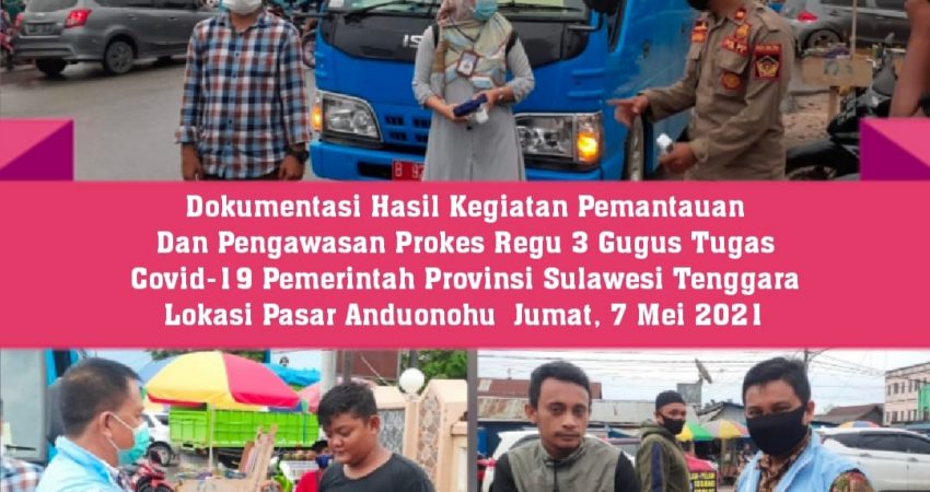 Penerapan Prokes di Pasar Anduonuhu, Ini Laporan Kepala BNNP Sultra