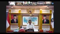 Mendagri Tito Karnavian saat memimpin rapat virtual Realisasi Penyerapan APBD 2021