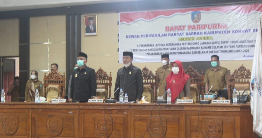 DPRD Gelar Paripurna Pelaksanaan APBD 2020, Konsel Raih Opini WDP