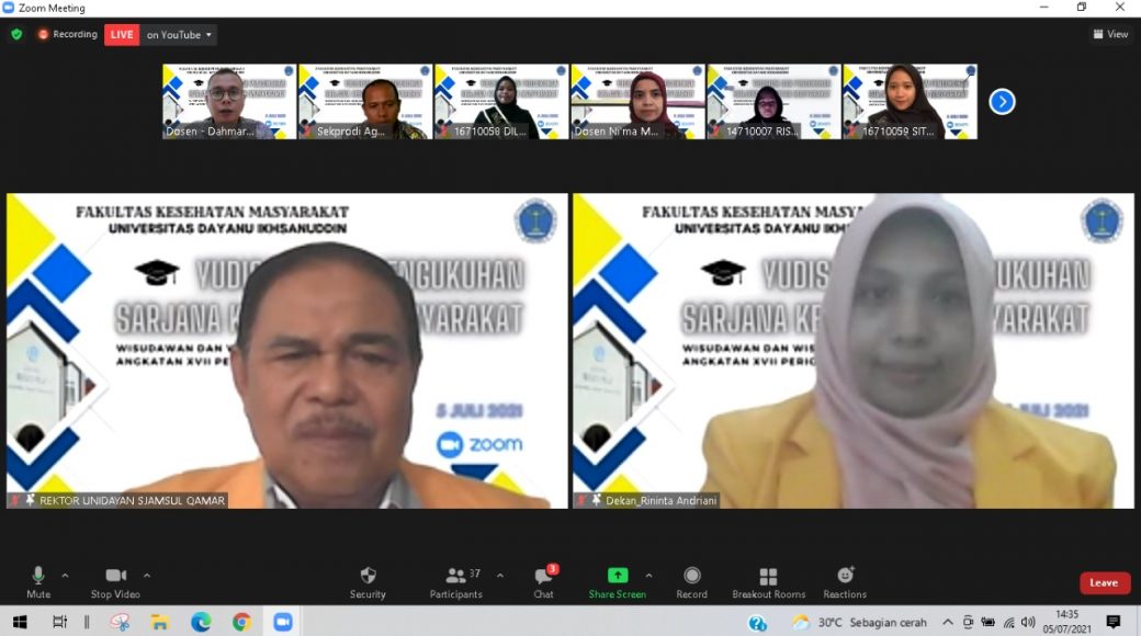Gelar Yudisium Virtual, Ini Daftar Lulusan Terbaik FKM Unidayan