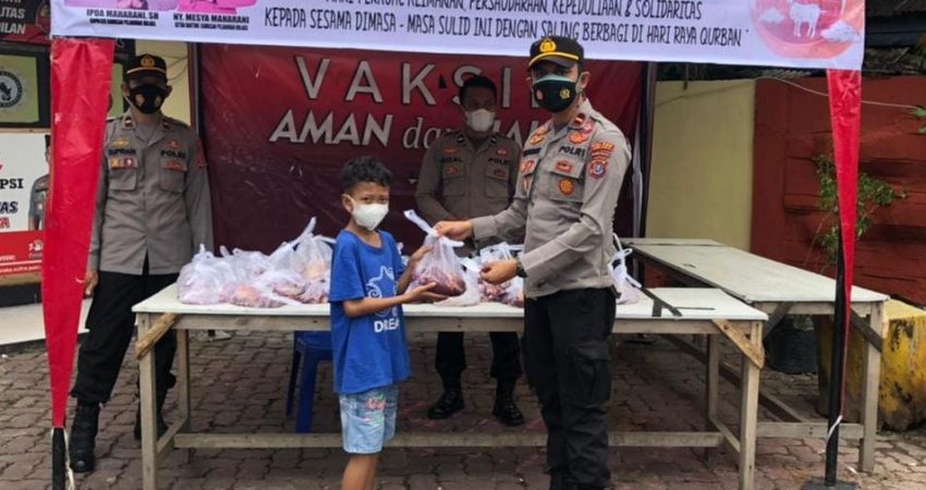 Perkuat Keimanan, Polsek KPK Berbagi Daging Qurban