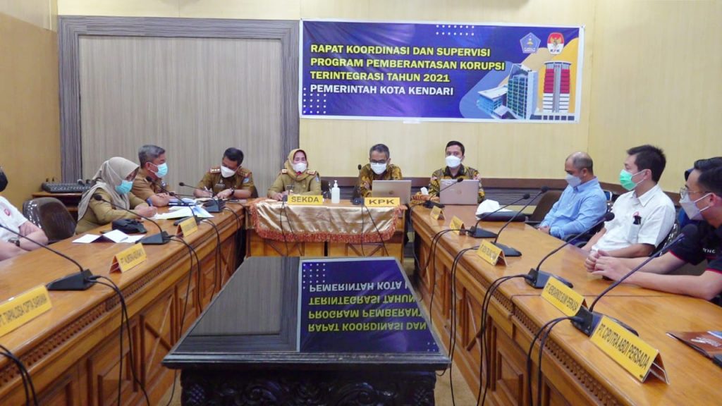 Suasana Rapat koordinasi dan supervisi program pemberantasan Korupsi terintegrasi tahun 2021