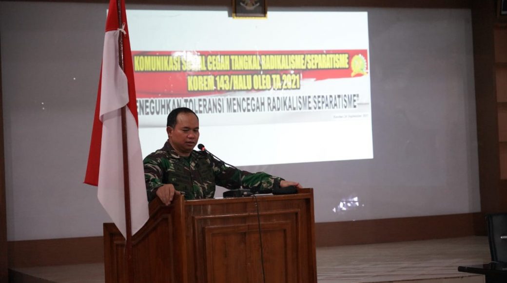Tanamkan Kesadaran Bertoleransi Korem 143/HO Gelar Komsos Cegah Tangkal Radikalisme/Separatisme