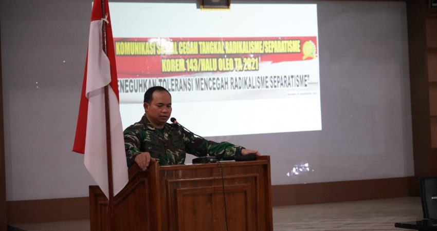 Tanamkan Kesadaran Bertoleransi Korem 143/HO Gelar Komsos Cegah Tangkal Radikalisme/Separatisme