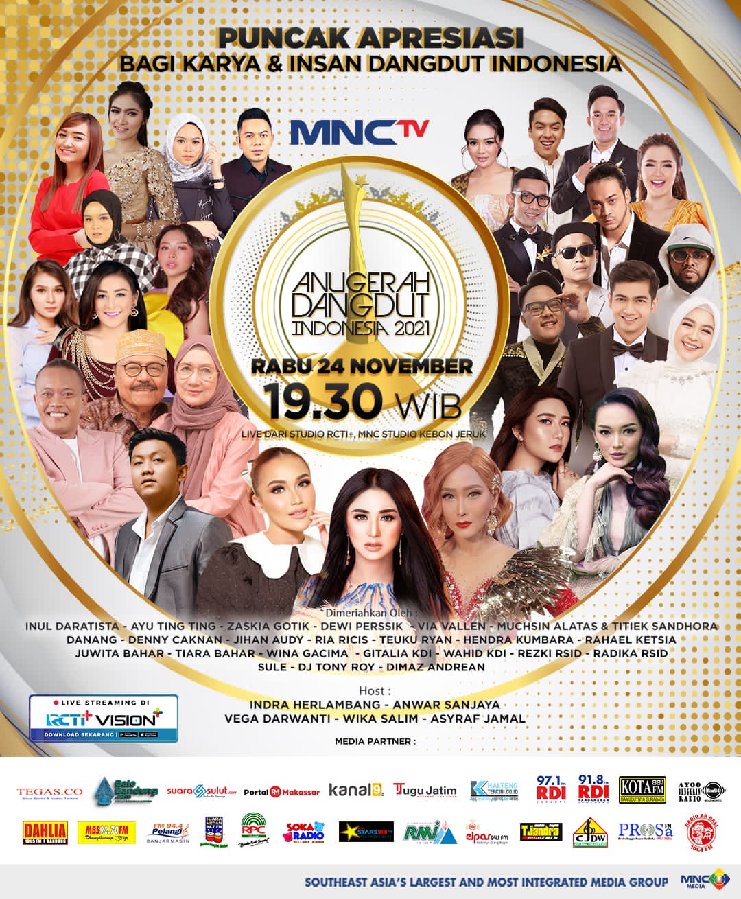 Malam ini! Anugerah Dangdut Indonesia 2021 Hadirkan Artis- Artis Papan Atas Dalam Balutan Beauty of Dangdut