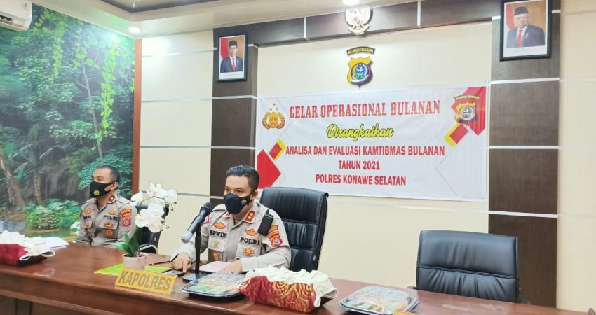 Jelang Nataru 2022, Polres Konsel Gelar Anev Sitkamtibmas