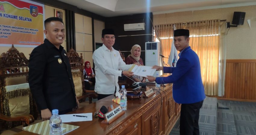 DPRD Konsel Bersama Pemda Resmi Tetapkan APBD 2022