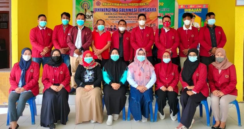 Fakultas Hukum Unsultra Gelar KKN/P di Kelurahan Lepo-lepo, Pencegahan Covid-19 Bakal Disosialisasikan