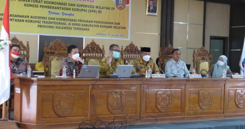 Gelar Audiensi Bersama Anggota DPRD Konsel, Korsupgah KPK: DPRD Jangan Terpengaruh Tekanan Manapun