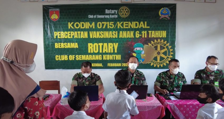 Kodim 0715/Kendal Gencar Vaksinasi Anak Usia 6-11 Tahun