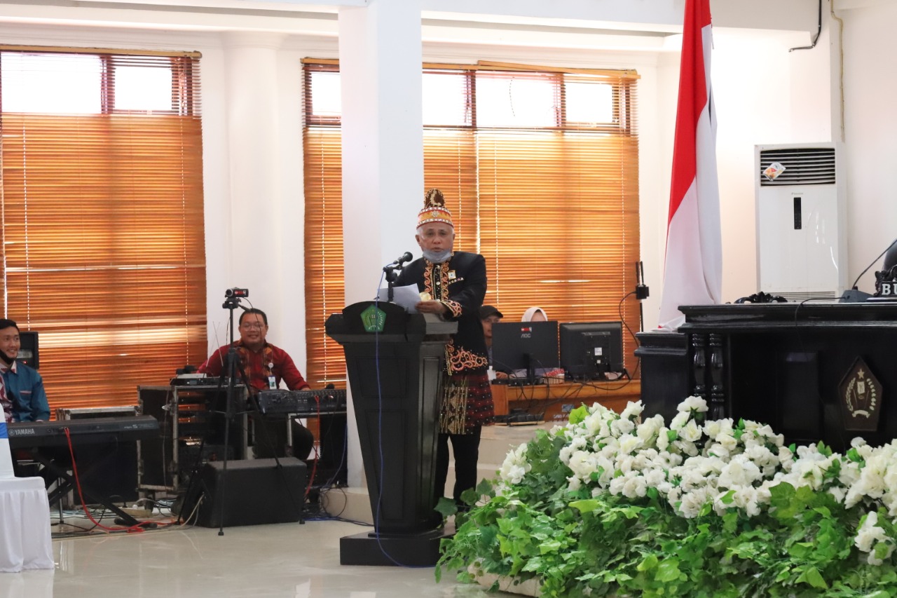 Bupati Konawe, Keri Saiful Konggoasa saat sambutan
