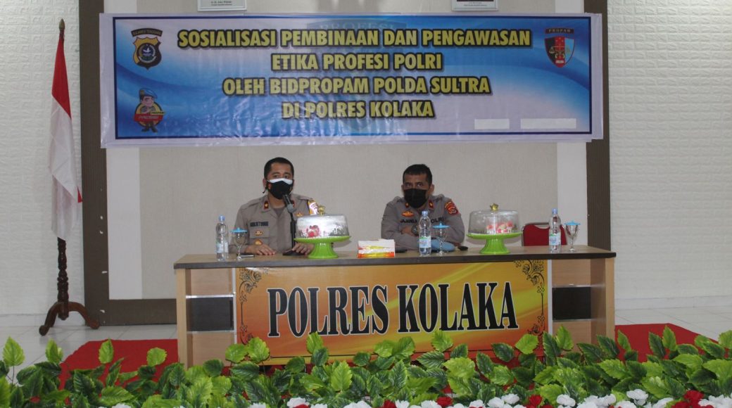 Bidpropam Polda Sultra Sosialisasi Pembinaan dan Pengawasan Etika Profesi Polri di Polres Kolaka