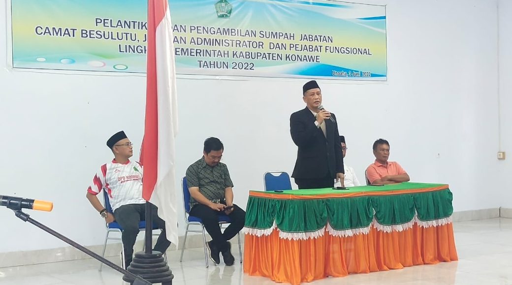 Delapan Pejabat Eselon lll dan lV di Lantik Sekda Konawe