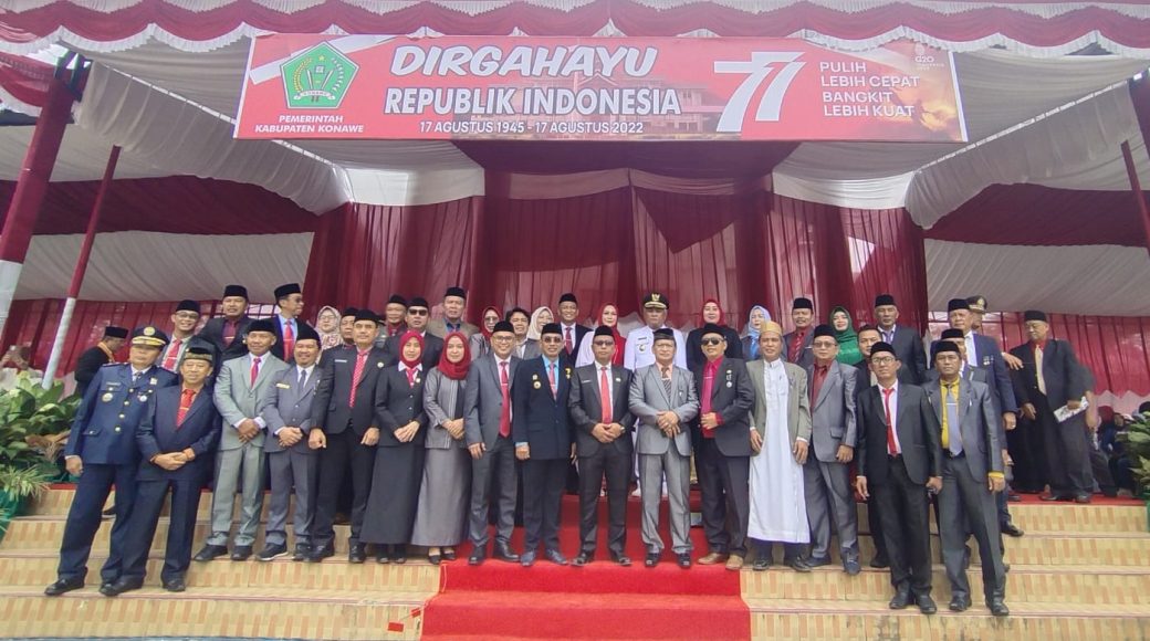 HUT RI ke - 77, di Konawe Pengibaran Bendera Berjalan Lancar
