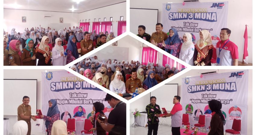 Tumbuhkan Minat dalam Enterpreneur, JNE Ngajak Milenial Berkarya Melalui Goes to School SMKN 3 Muna
