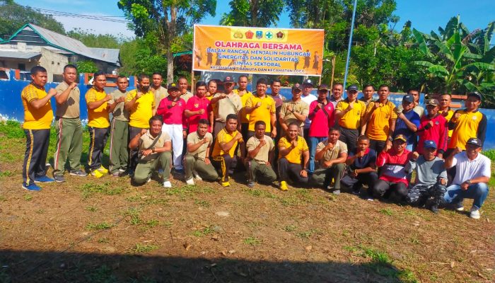 Tingkatkan Sinergitas dan Pererat Silaturahmi, Polsek Rate-rate Gelar Olahraga Lintas Sektoral